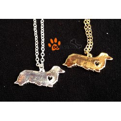 Pendentif Chien Teckel à poils longs