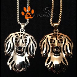 Pendentif 3D Chien Teckel à poils longs