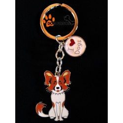 Porte clef Chien Epagneul Nain papillon